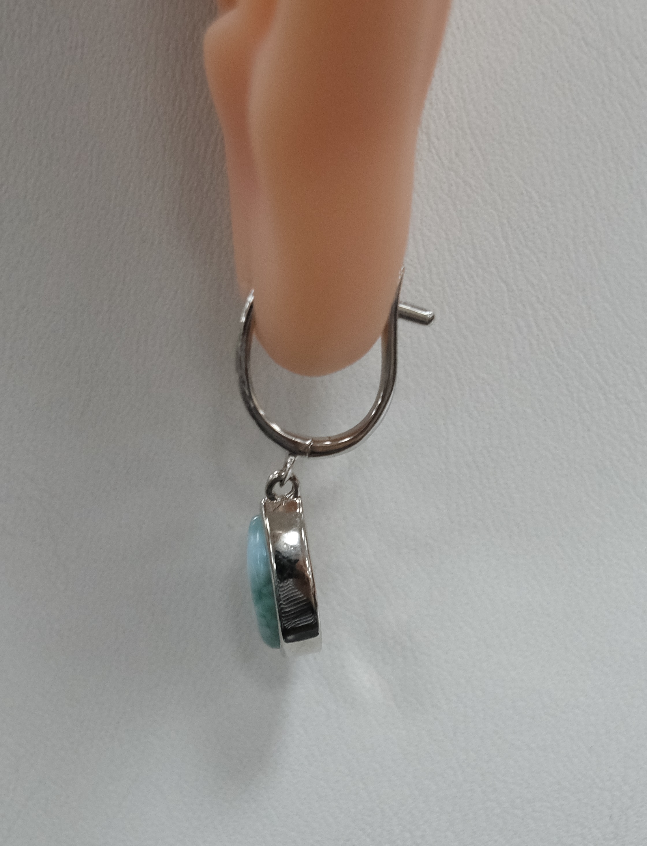 Серебряные серьги с ларимарами